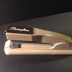 Swingline Vintage Tan Brown Office Desk Paper Work Stapler Made in the USA image 3