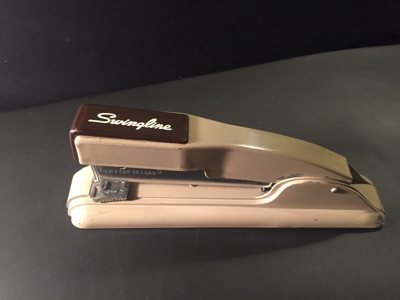 Swingline Vintage Tan Brown Office Desk Paper Work Stapler Made in the USA image 3