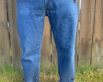 Vintage Levi's W34 X L30 501 1980's Original Riveted Blue Denim