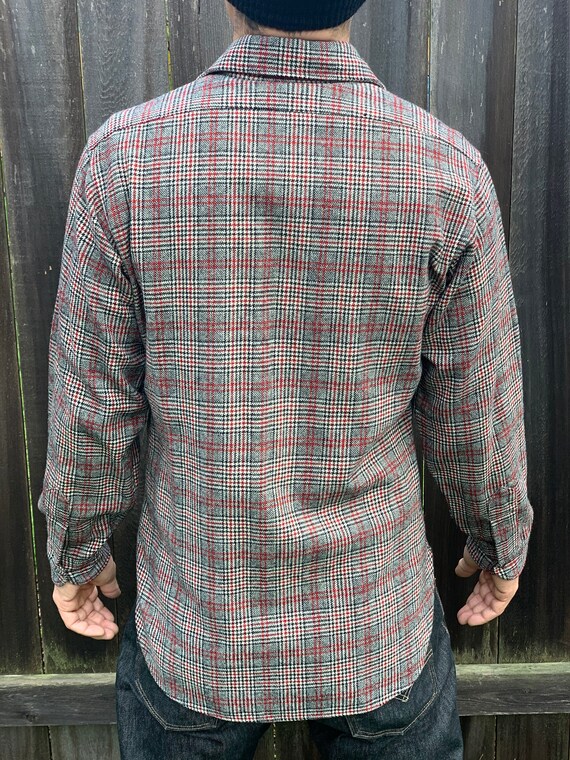Pendleton Vintage Red and Withe Plaid Button Up M… - image 4