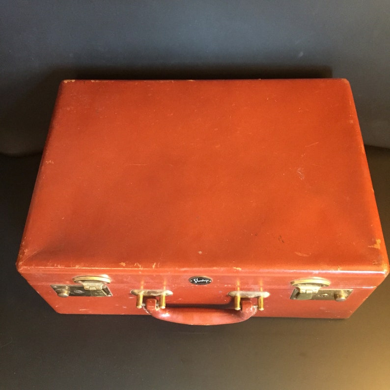 Vintage Shortrip Brown Leather Cosmetic Bag Train Case Etsy