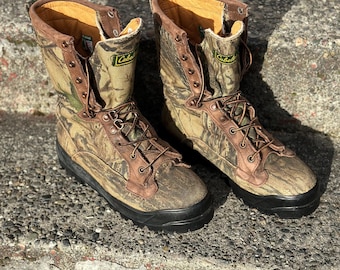 Danner Cabela’s Camo Canvas and Leather Lace Up Work Boots Shoes Men's Size 8.5 D