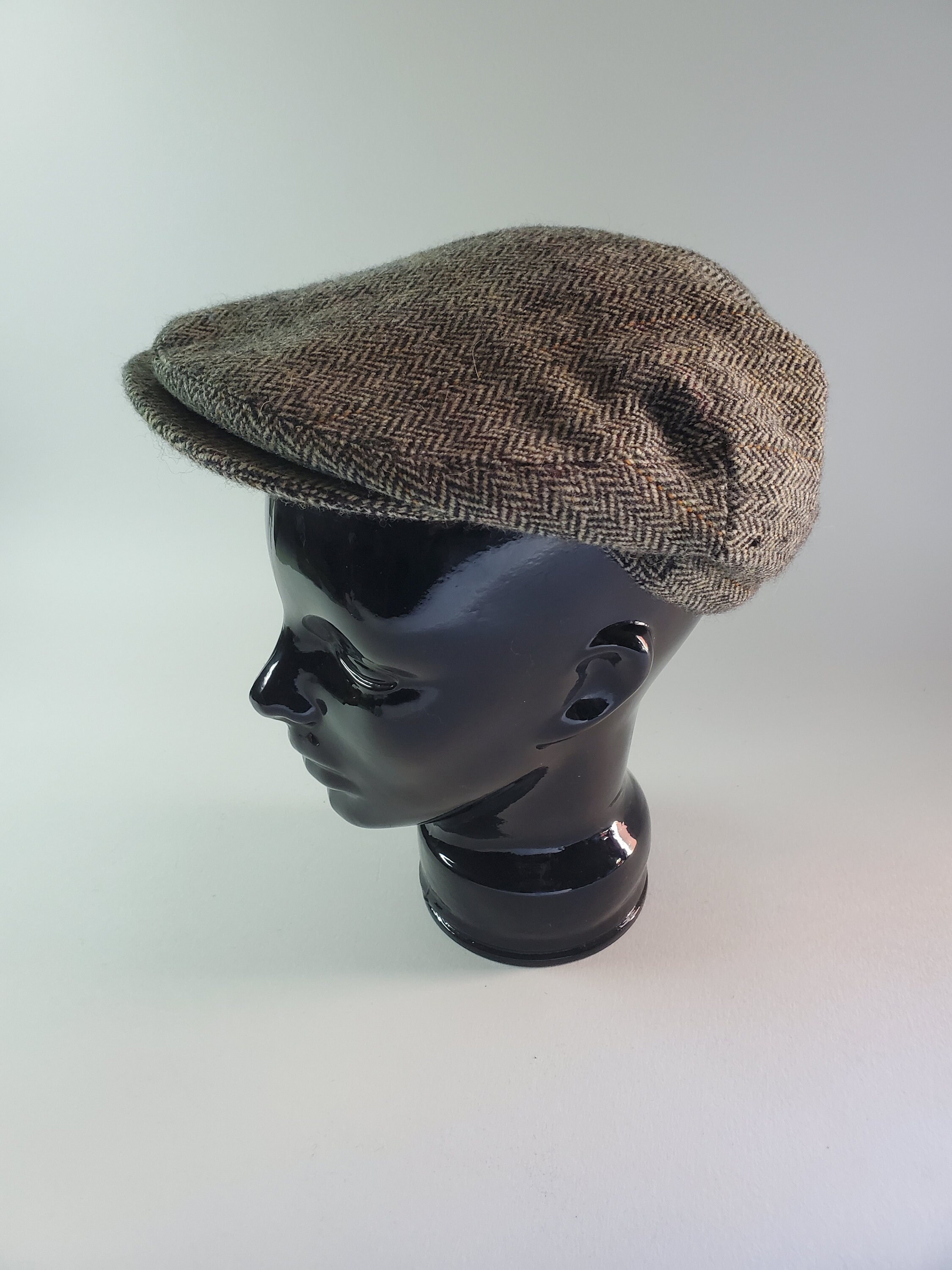 Vintage Tan Gray Donegal Irish Wool Tweed Motoring Messenger