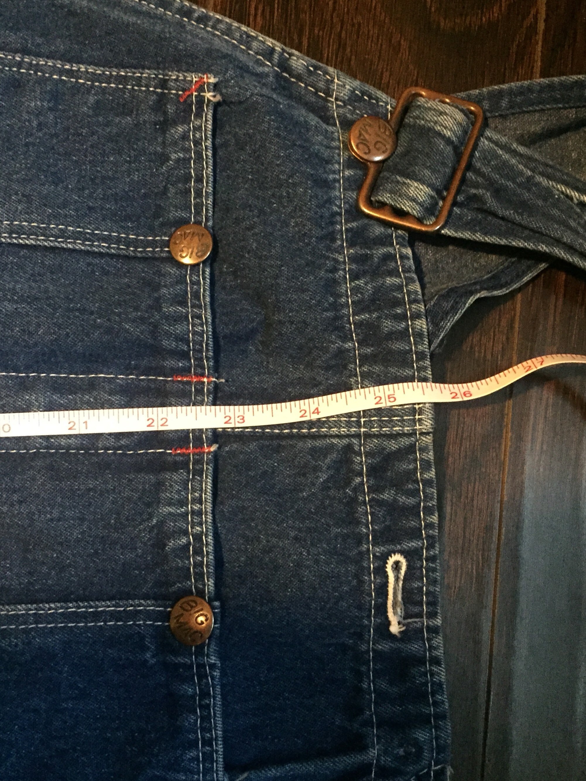 Vintage Big Mac Square Bak Overalls Medium Blue Denim Jeans Men's