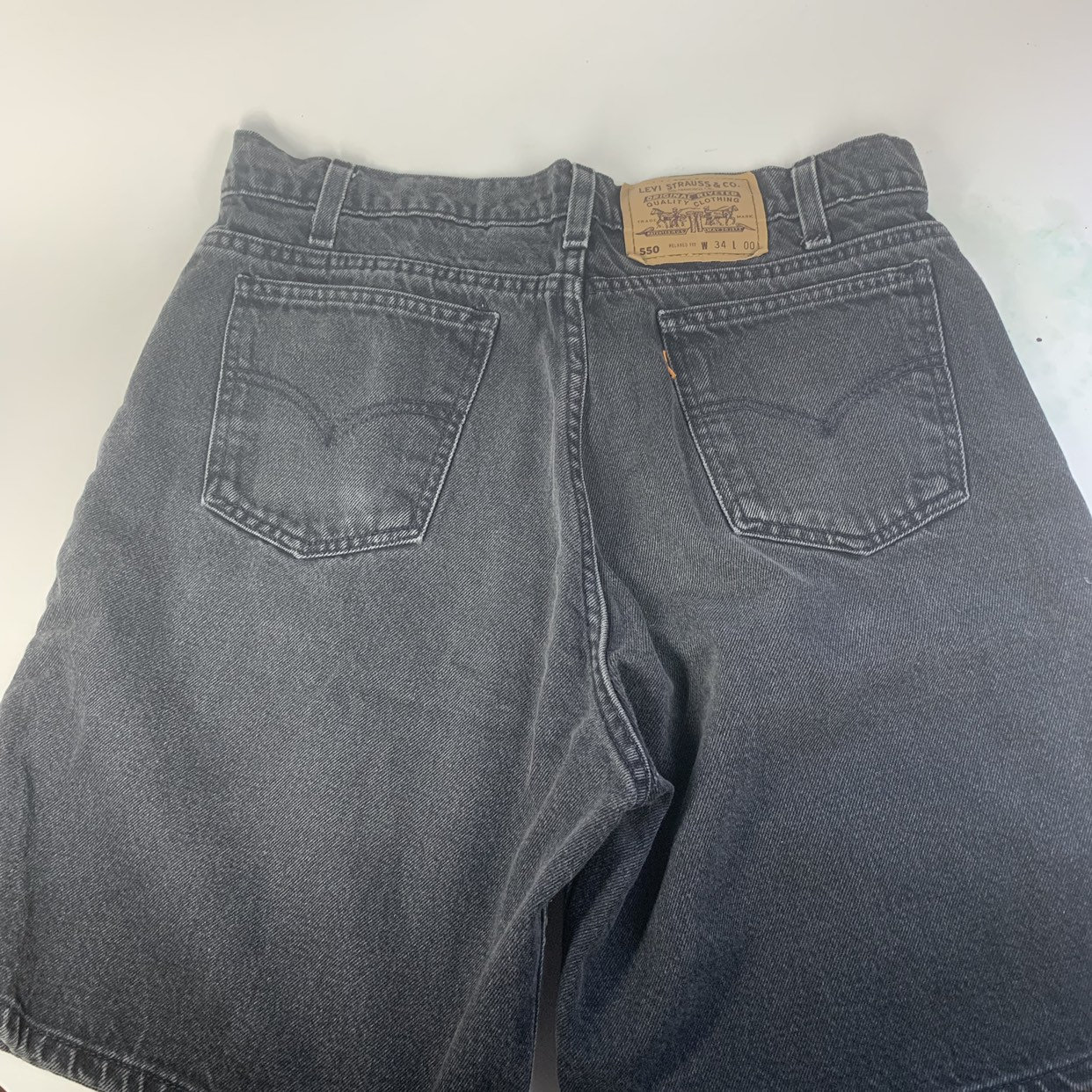 Levi's 550 Black Denim Jean Shorts Women's Size 34 - Etsy