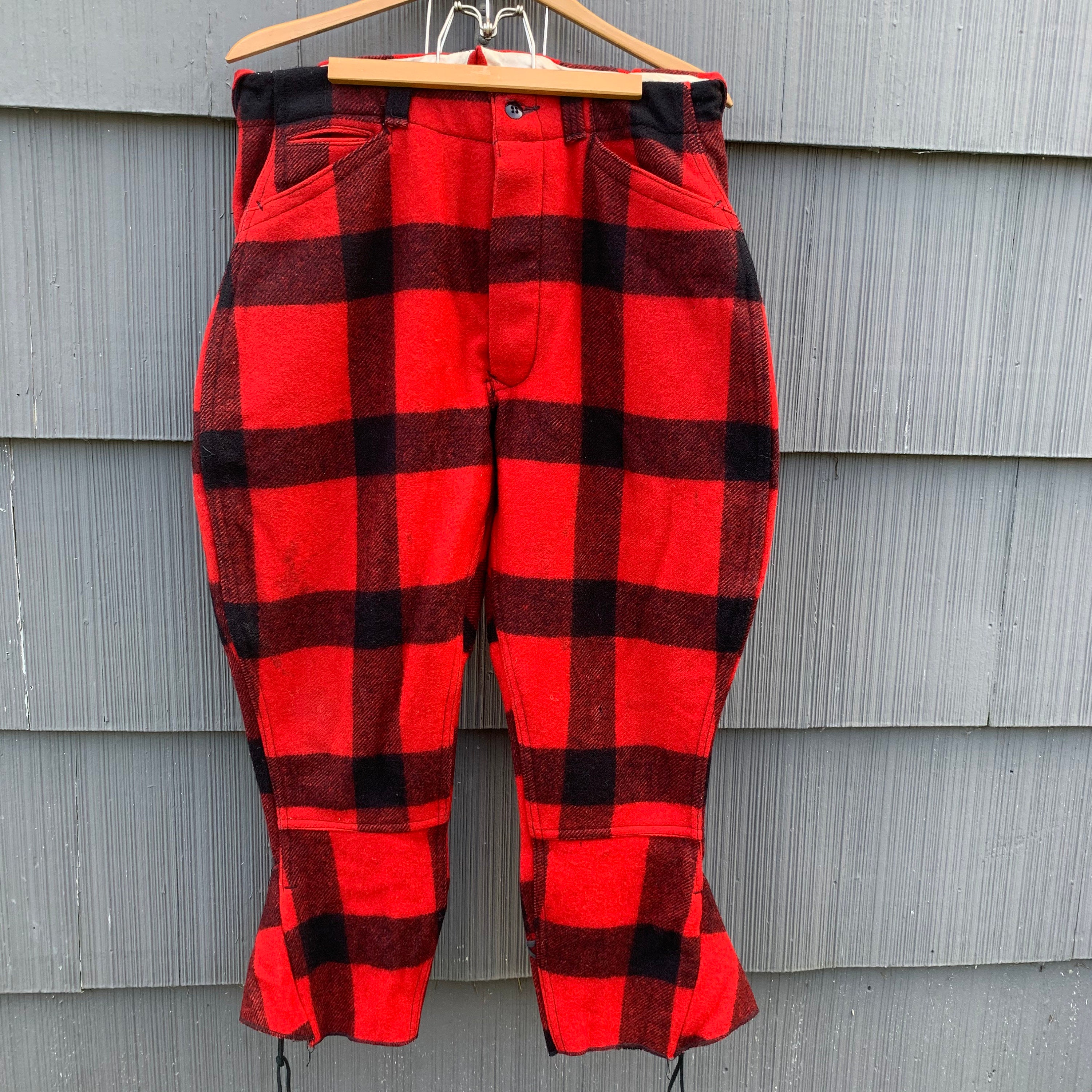 Vintage Hirsch-weiss White Stage 1920's Red and Black Wool Hunting
