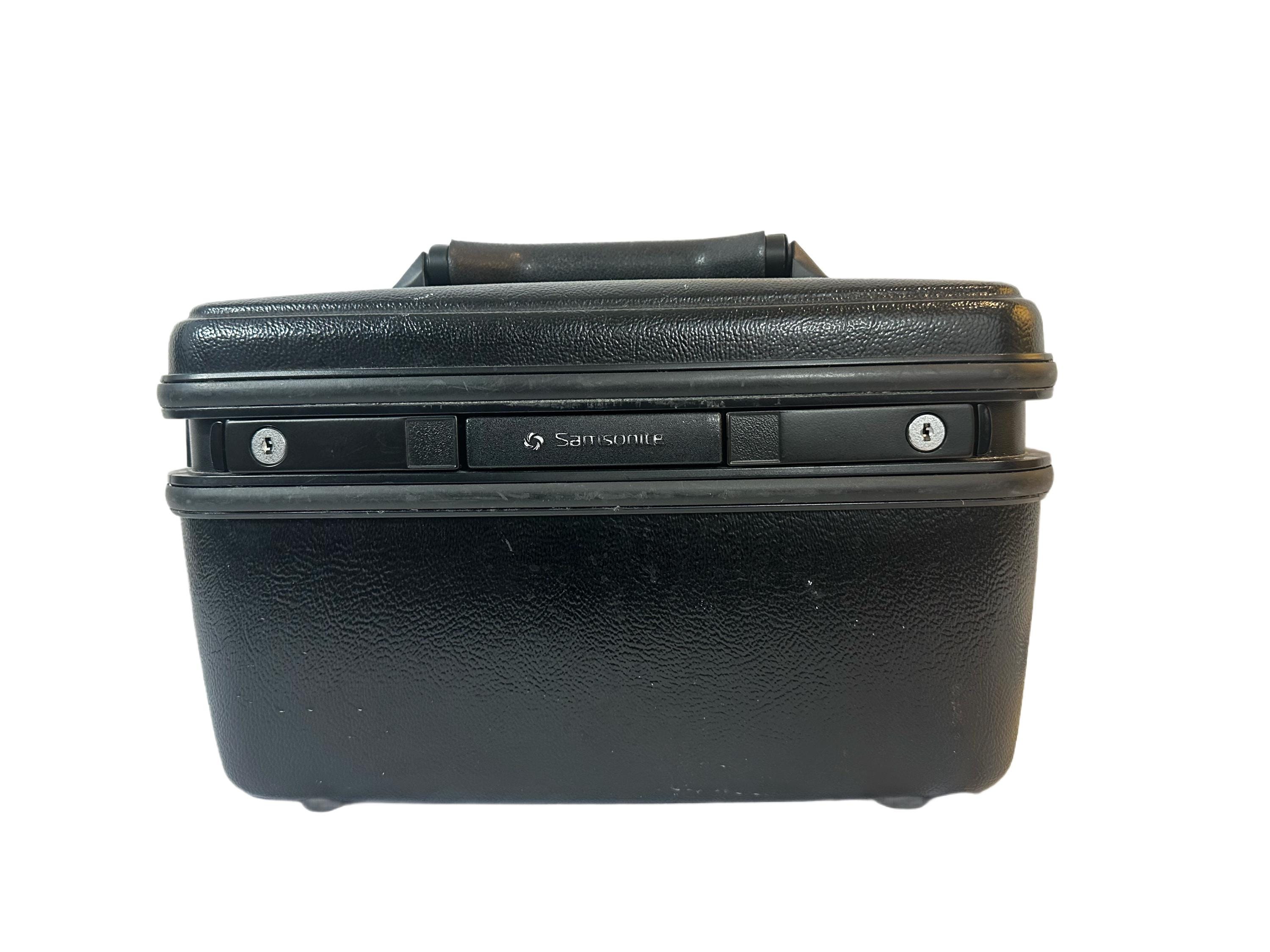 Vintage Samsonite Black Cosmetic Bag Train Case Carry-on Tote
