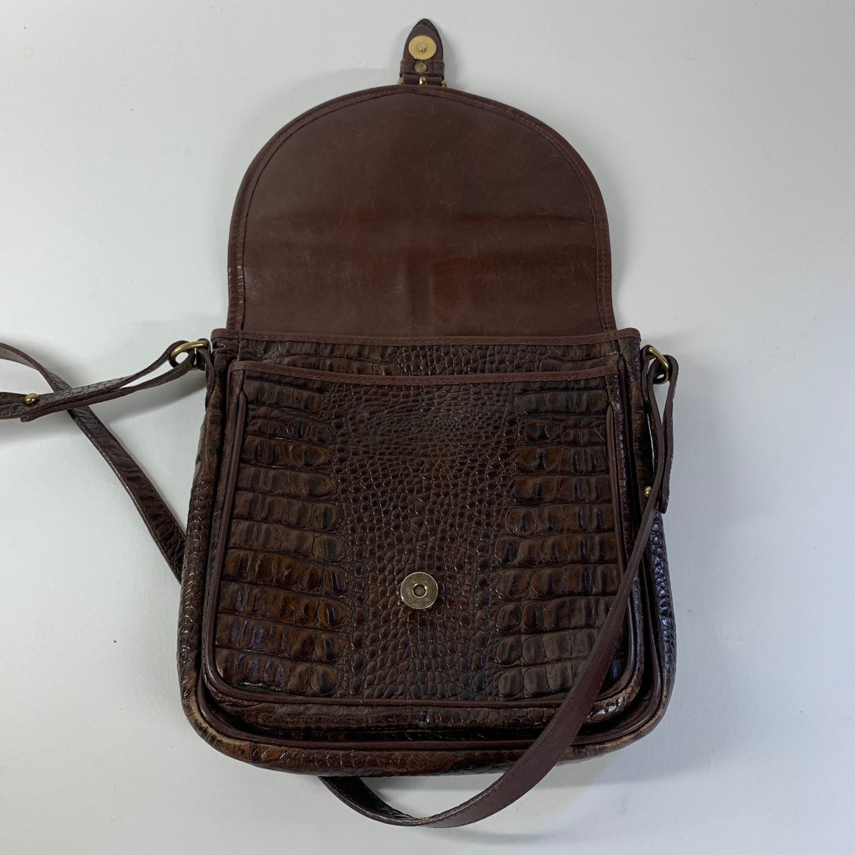Brahmin - Authenticated Handbag - Leather Brown Crocodile for Women, Very Good Condition