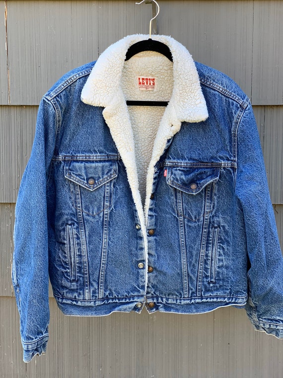 Vintage Levi's Blue Denim Jean Jacket Western Button up Synthetic