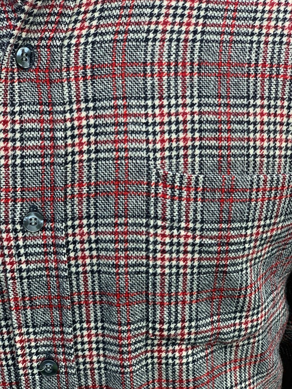 Pendleton Vintage Red and Withe Plaid Button Up M… - image 3