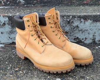 su Asimilación Cúal Vintage Timberland Original Yellow Boot Waterproof Leather - Etsy