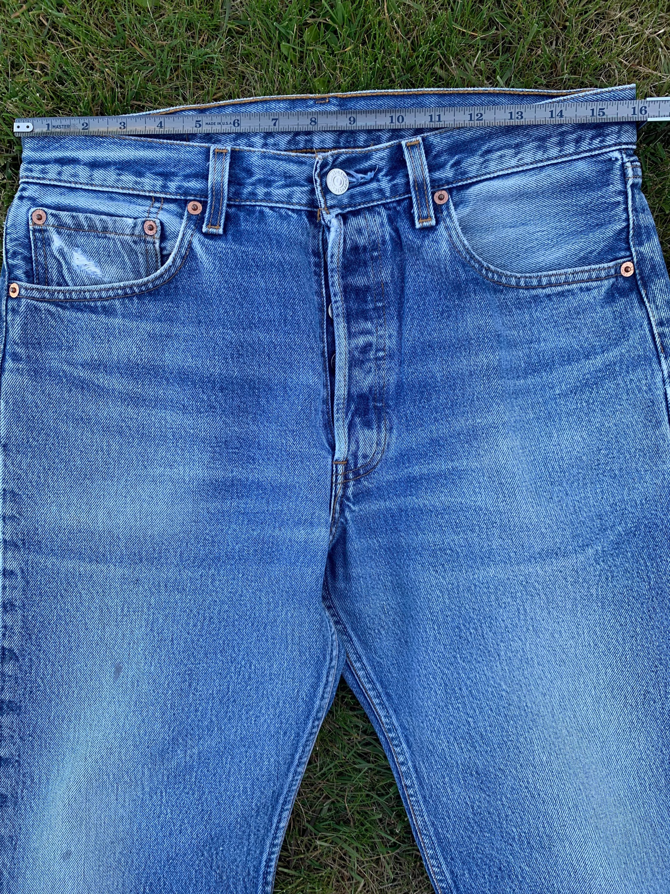 Vintage Levi's W34 X L36 501 Original Riveted Blue Jeans Made in