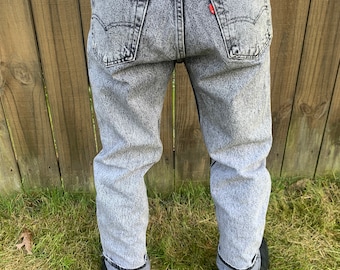Vintage Levi's W33 X L30 501 1980's Original Riveted Acid Wash