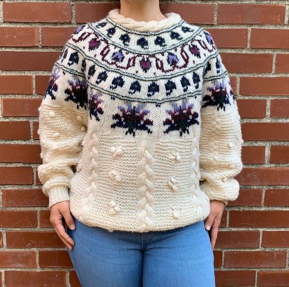 Vintage Woolrich Knit Wool Blue White 