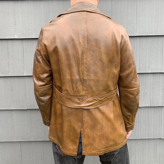 SKM Made In Seattle Vintage Brown Tan Leather But… - image 3