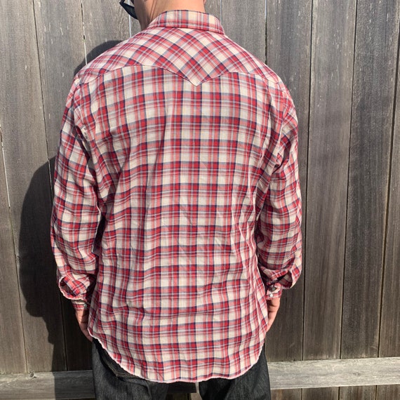 Chemise Wrangler Retro Pearl Snap S - Western Carreaux Blanc/rouge/bleu - Homme