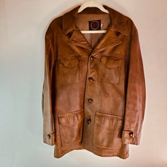 SKM Made In Seattle Vintage Brown Tan Leather But… - image 5