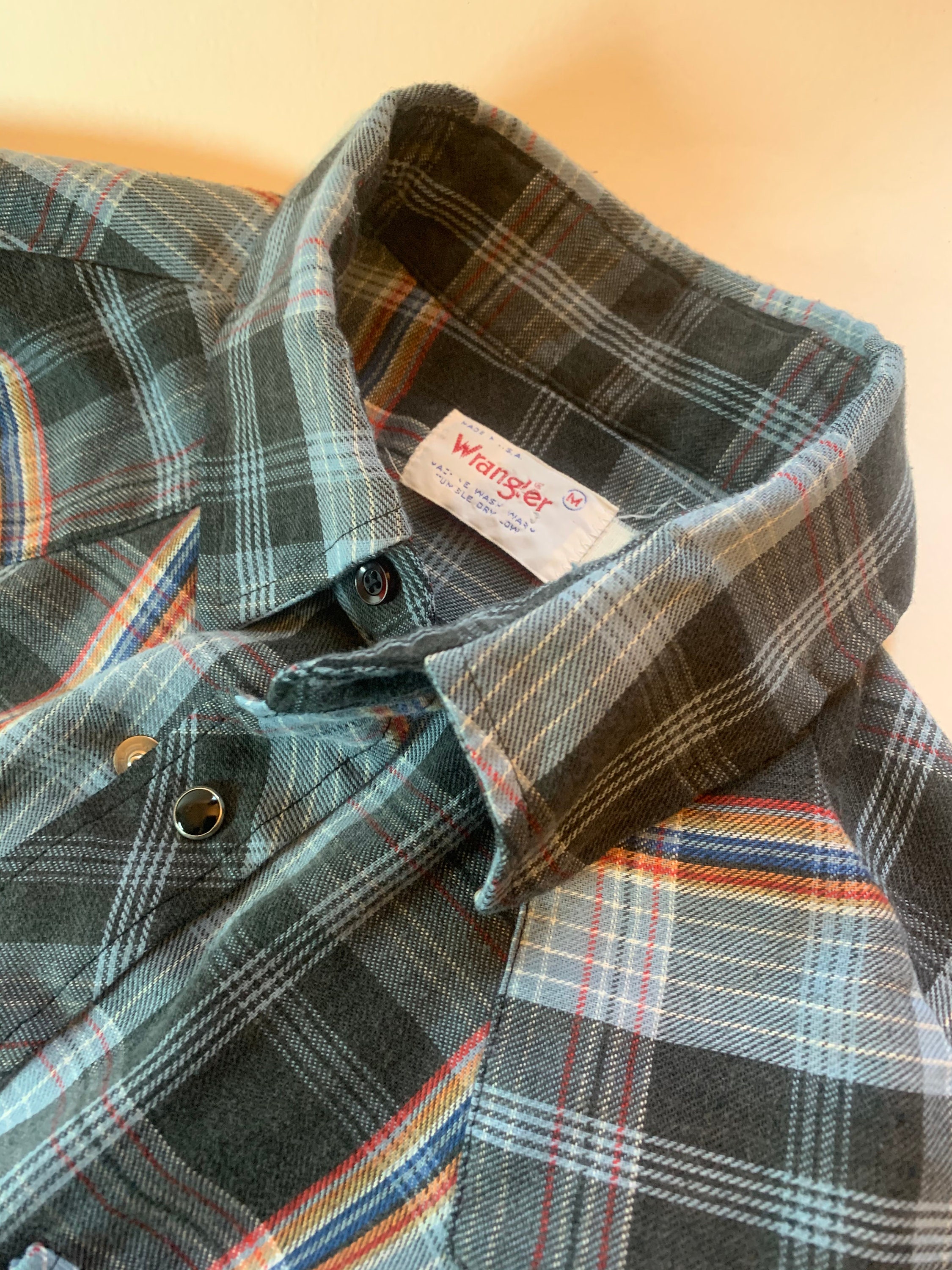 Chemise À Carreaux Wrangler Pour Homme En Flanelle En Coton Taille M