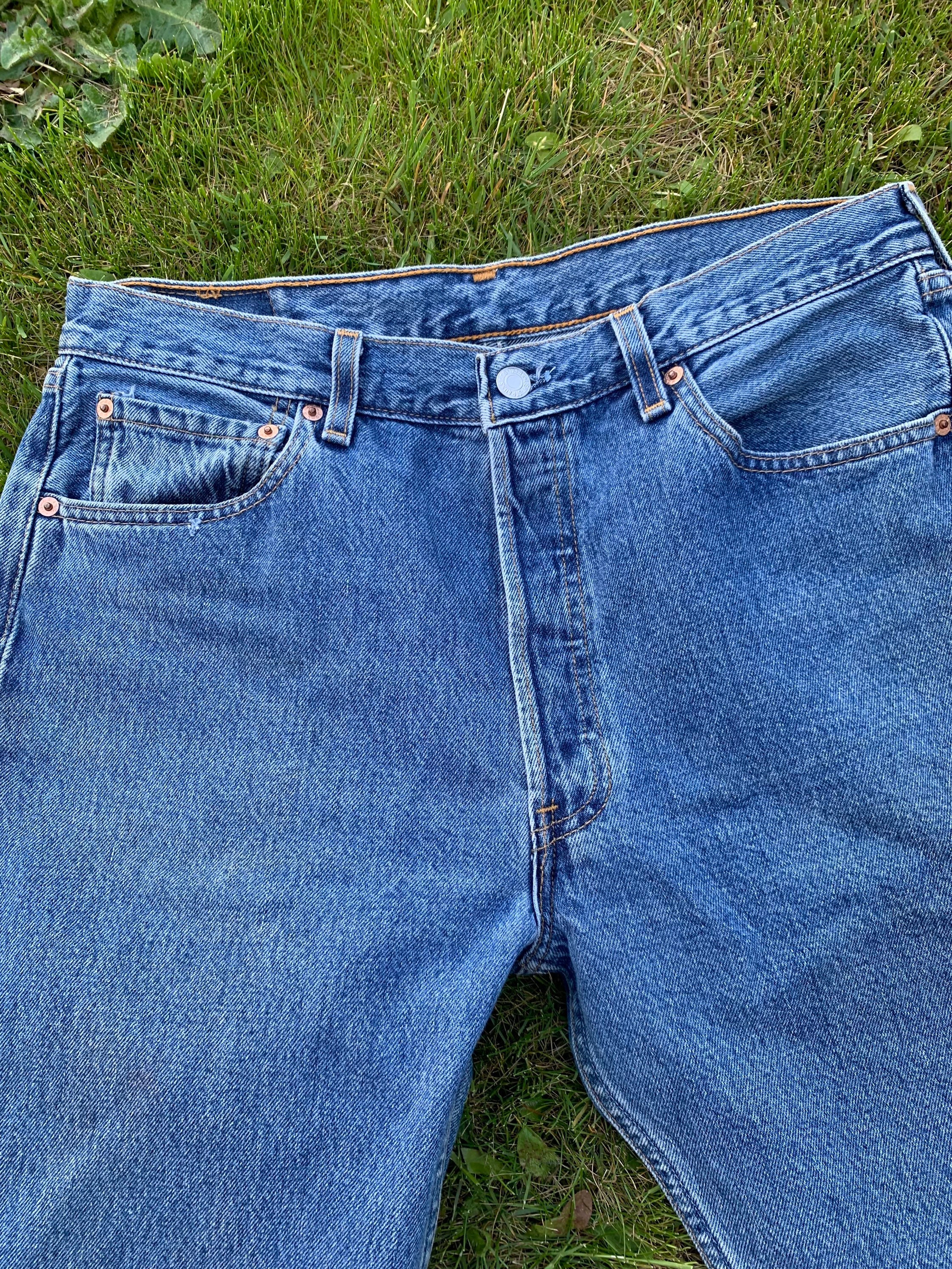 Vintage Levi's W36 X L34 501 XX Original Riveted Medium Blue Jeans
