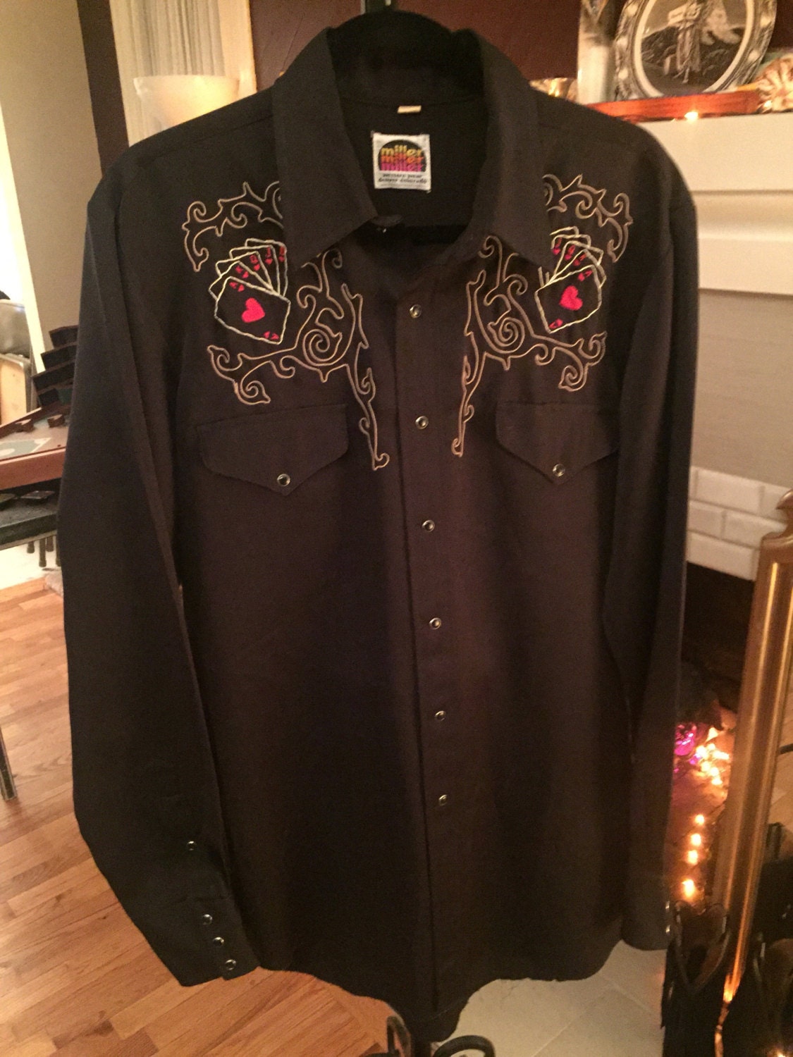 western dress shirts Signature Series - Open Range - Print, Option Cuff, Classic Fit Shirt (Red Diamonds) | Size 2XL main image 0