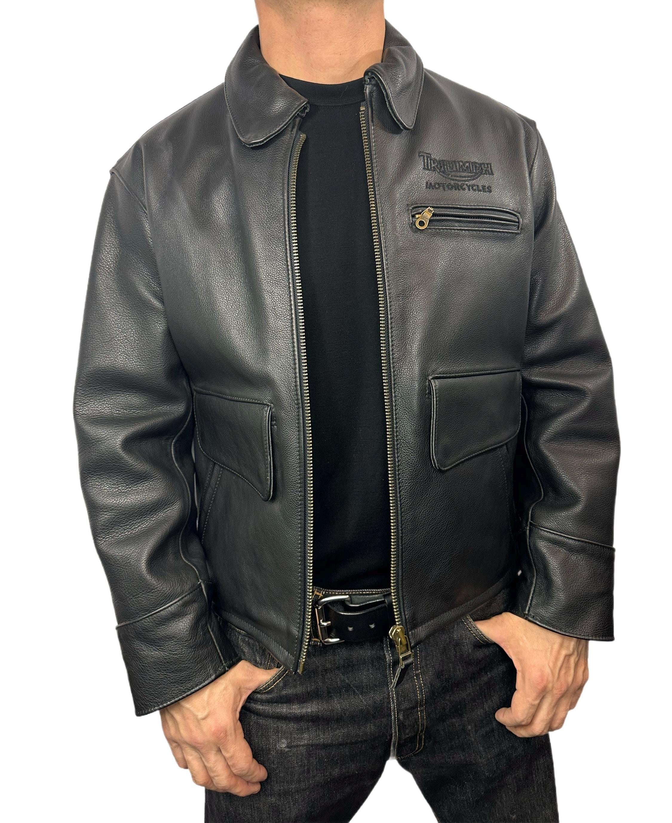 Vintage Triumph Motorcycles Leather Biker Jacket the Triple