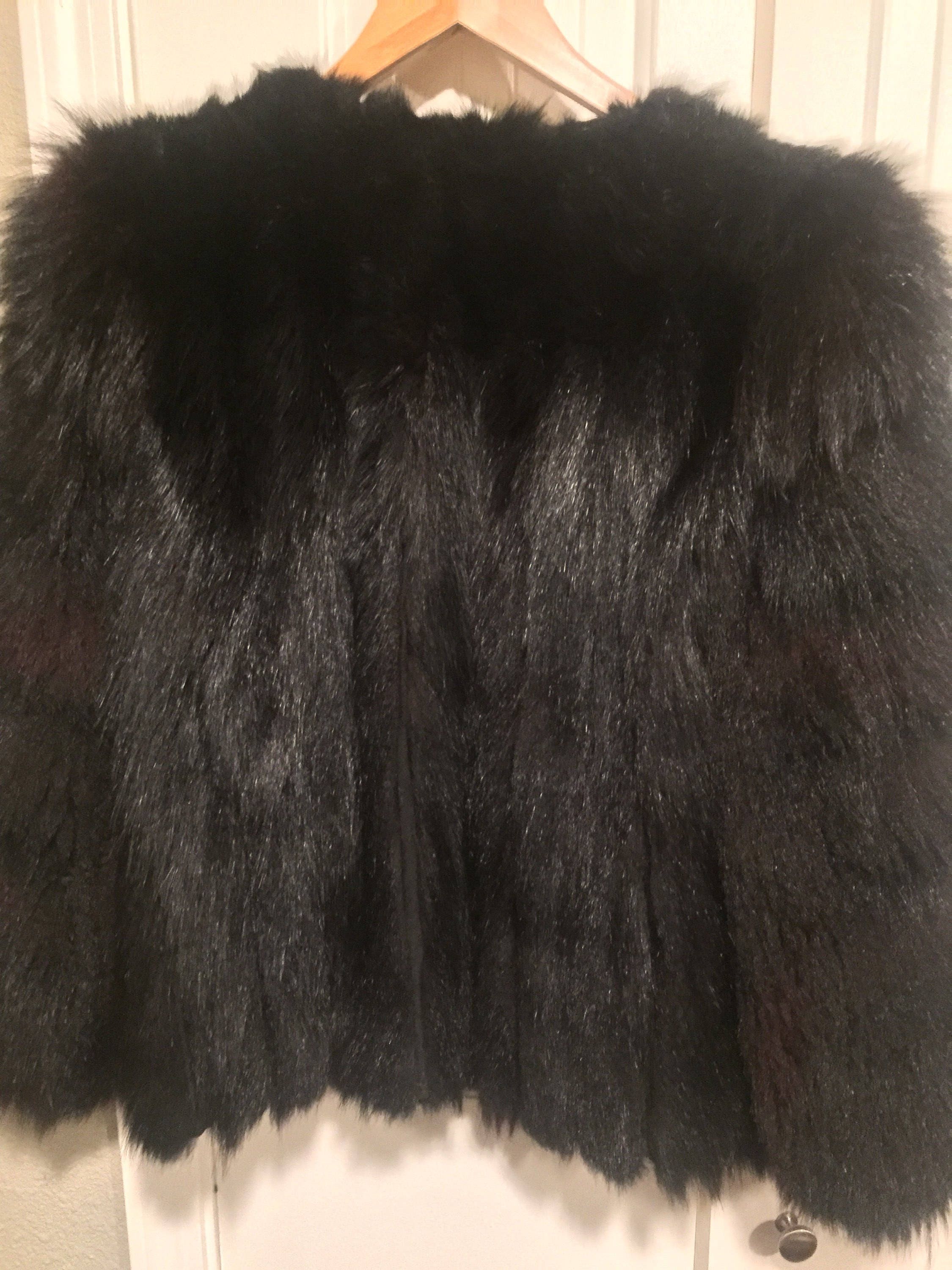 Vintage 1920's Real Black Fur Coat Women's Size Medium - Etsy