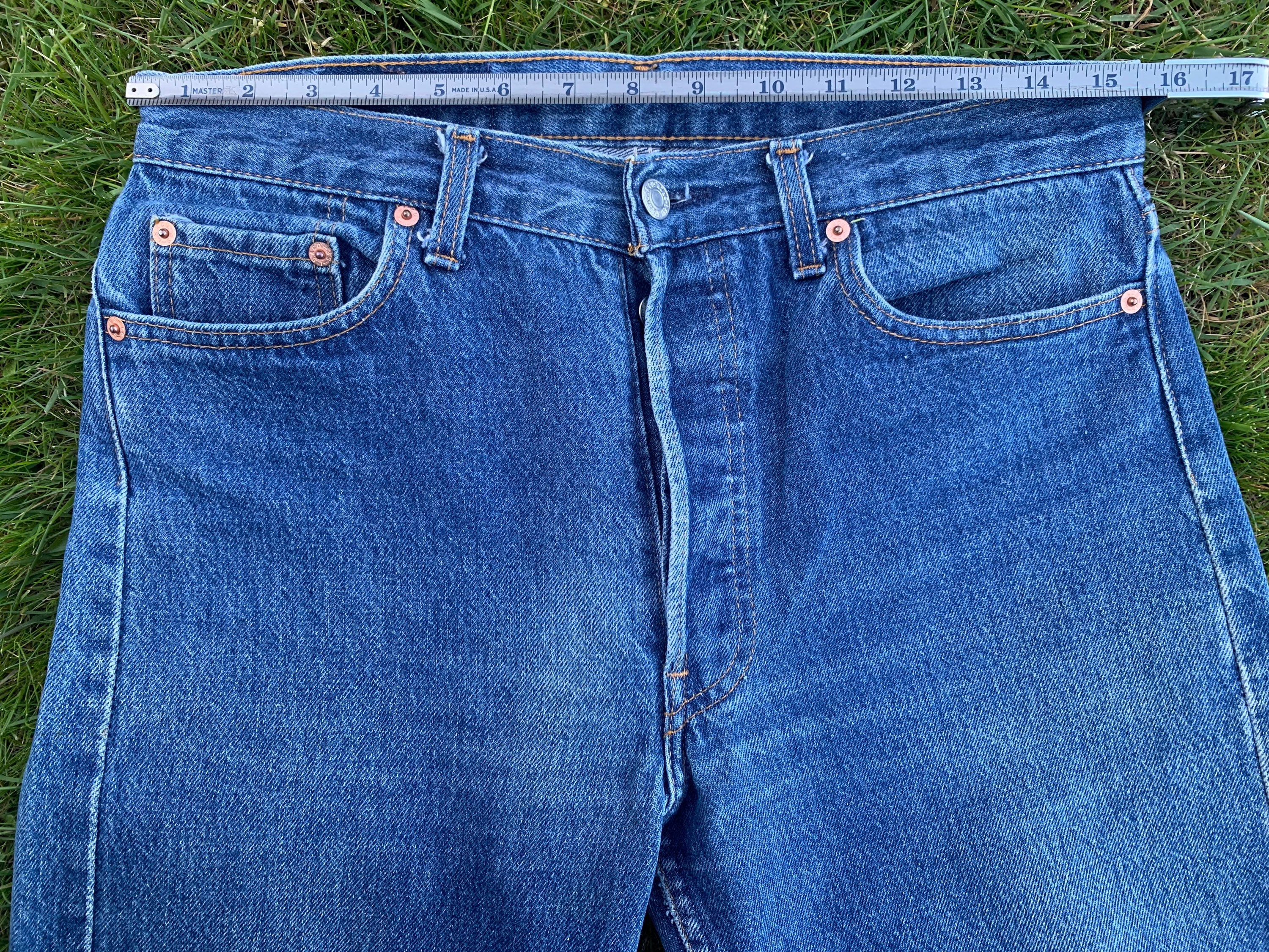 Vintage Levi's W31 X L34 501 Blue Denim Jeans Made in the