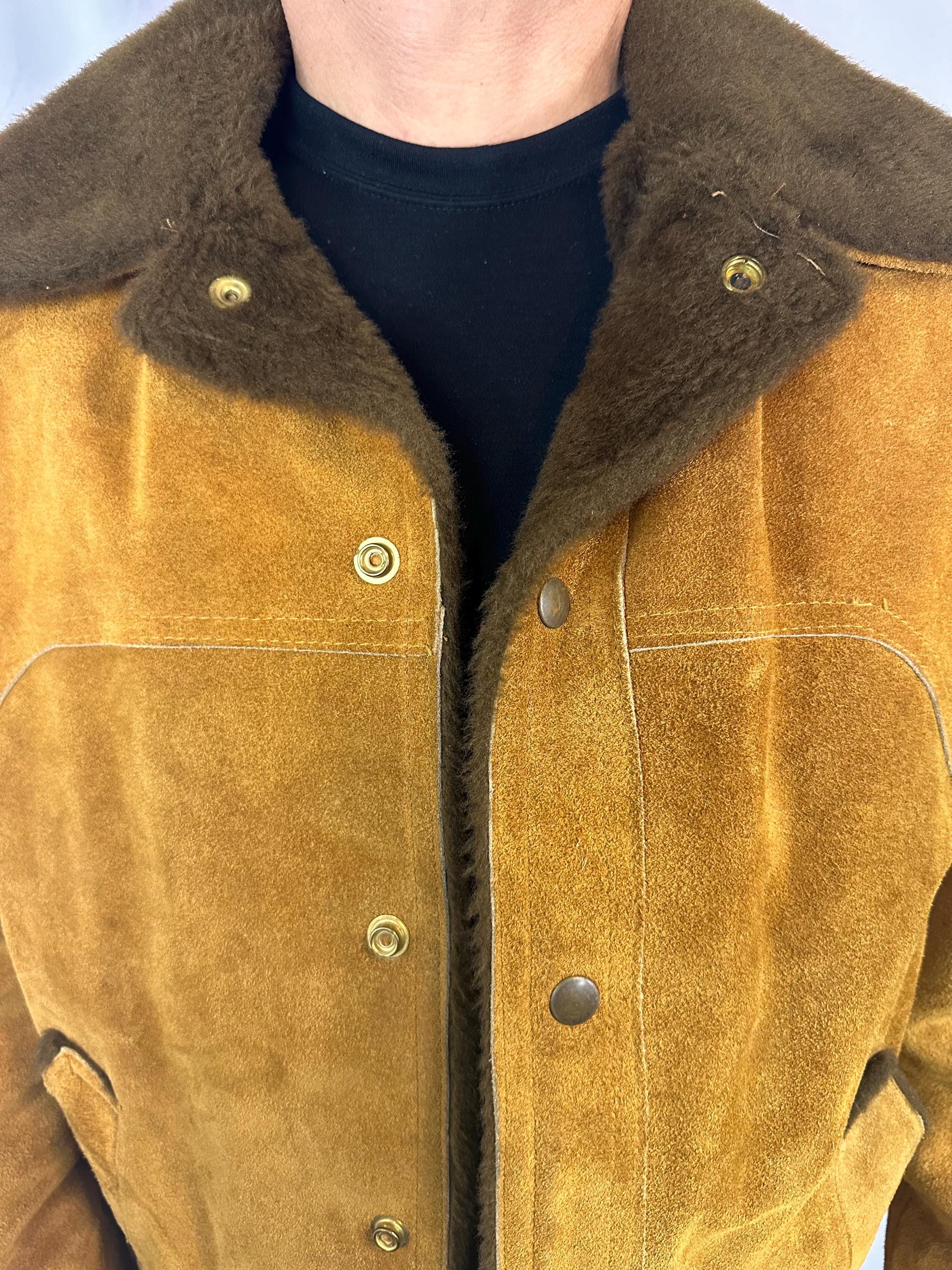 Vintage SKM Seattle Knitting Mill Brown Suede Leather Suede