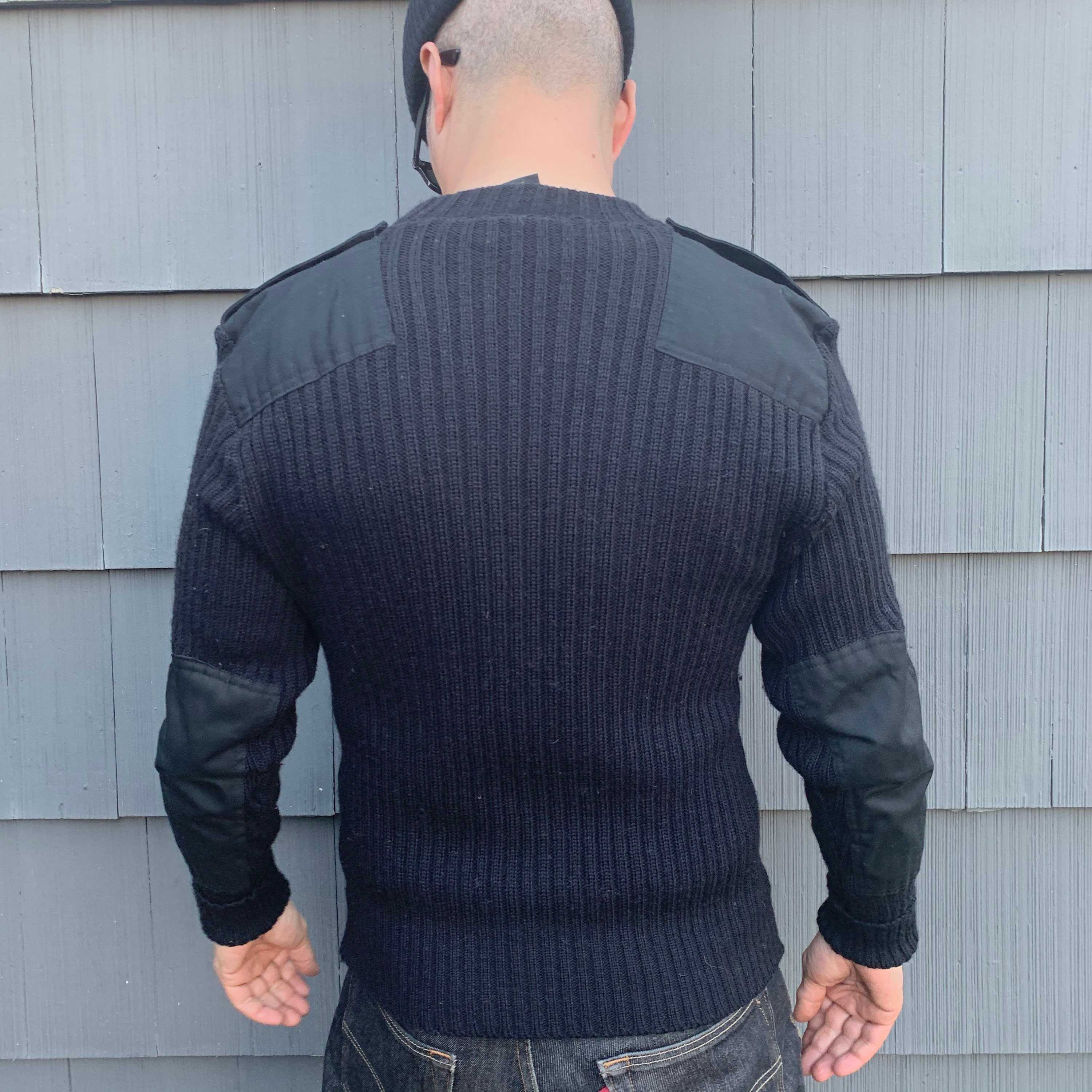 Black wool commando clearance sweater