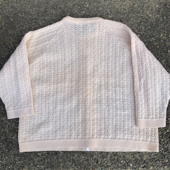 Vintage Aberjona Wool Knit Cardigan White Cream B… - image 8