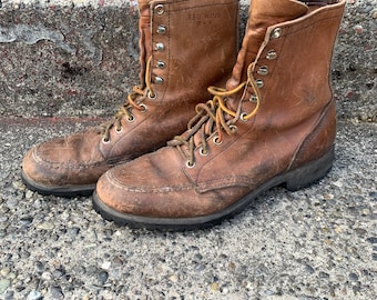 Vintage Red Wing 751 Brown Leather Lace up Work Hiking Boots Mens