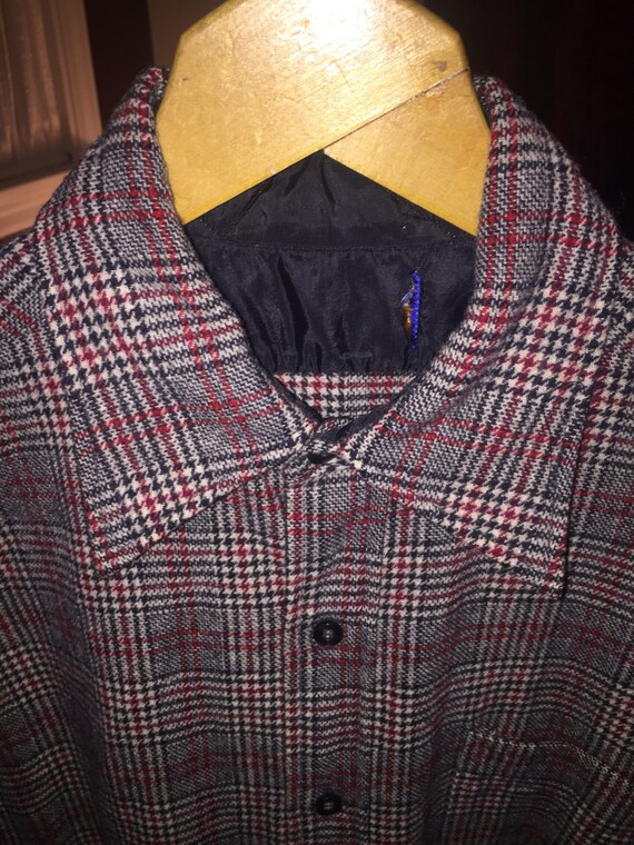 Pendleton Vintage Red and Withe Plaid Button Up M… - image 6