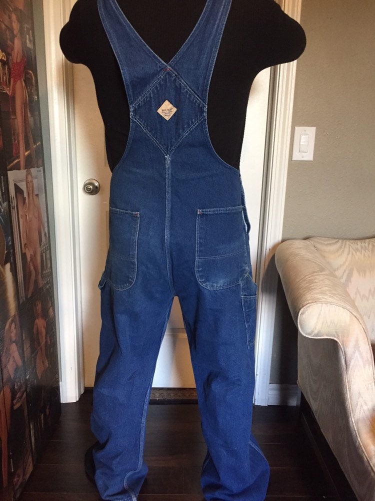 Vintage Big Mac Square Bak Overalls Medium Blue Denim Jeans Men's