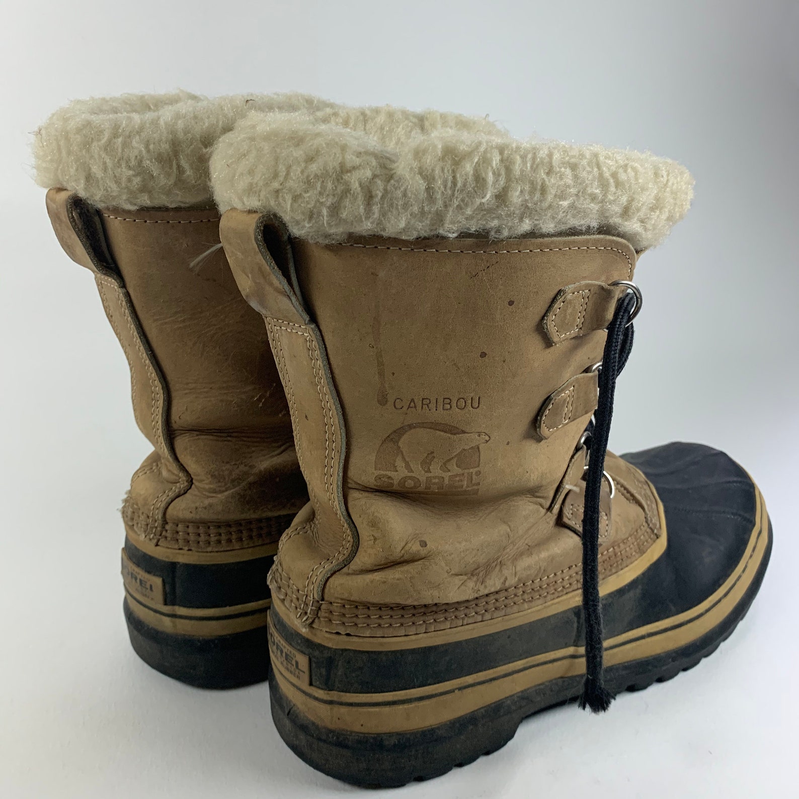 Vintage Sorel Caribou Wool Lined Rain Boots Lace up Hiking Snow Work ...