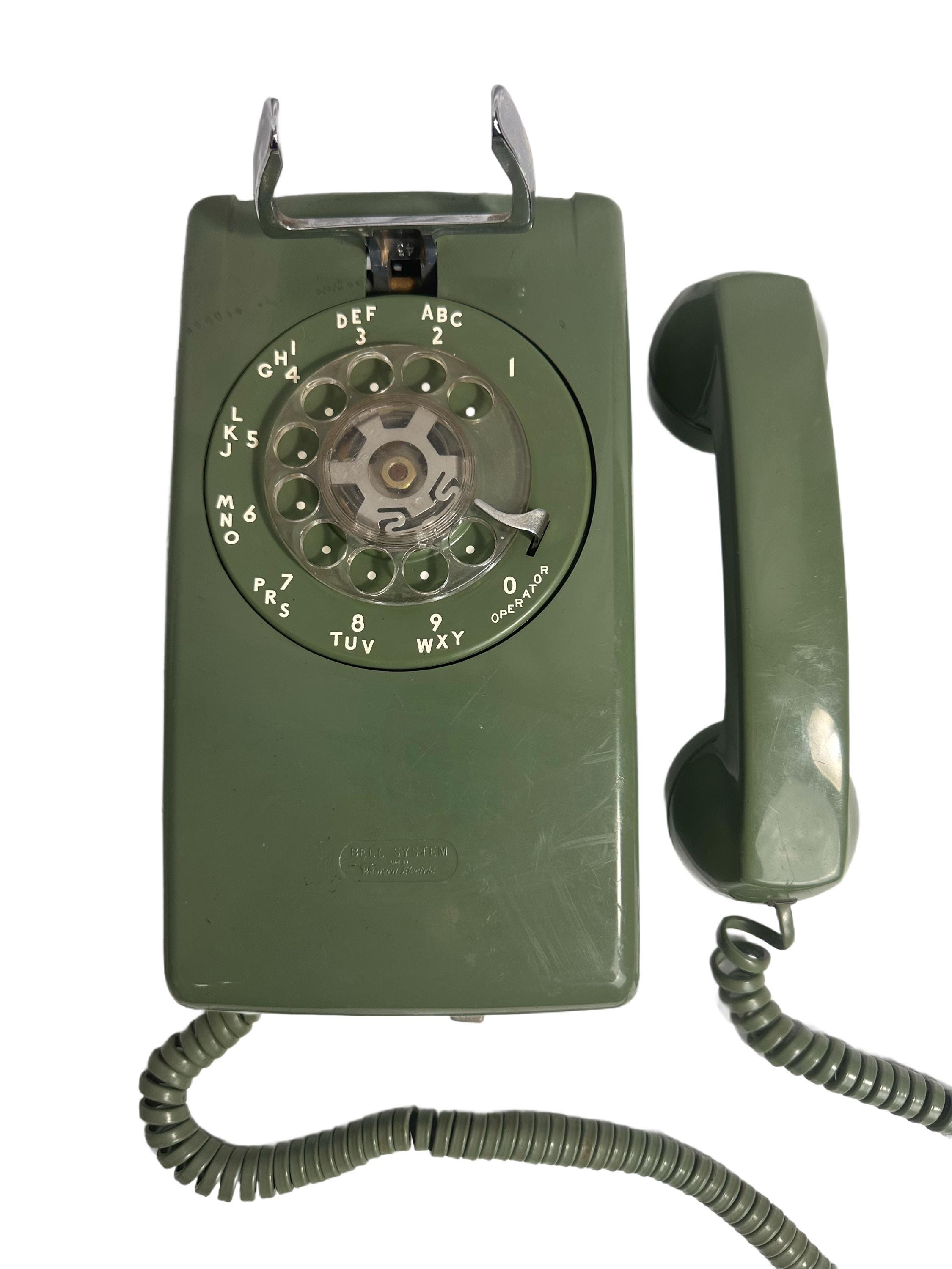 Vintage Pacific Bell Weatern Electric Rotary Telephone Wall Phone Landline