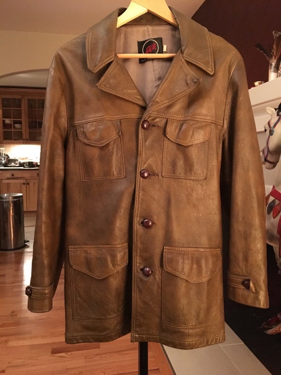 SKM Made In Seattle Vintage Brown Tan Leather But… - image 4