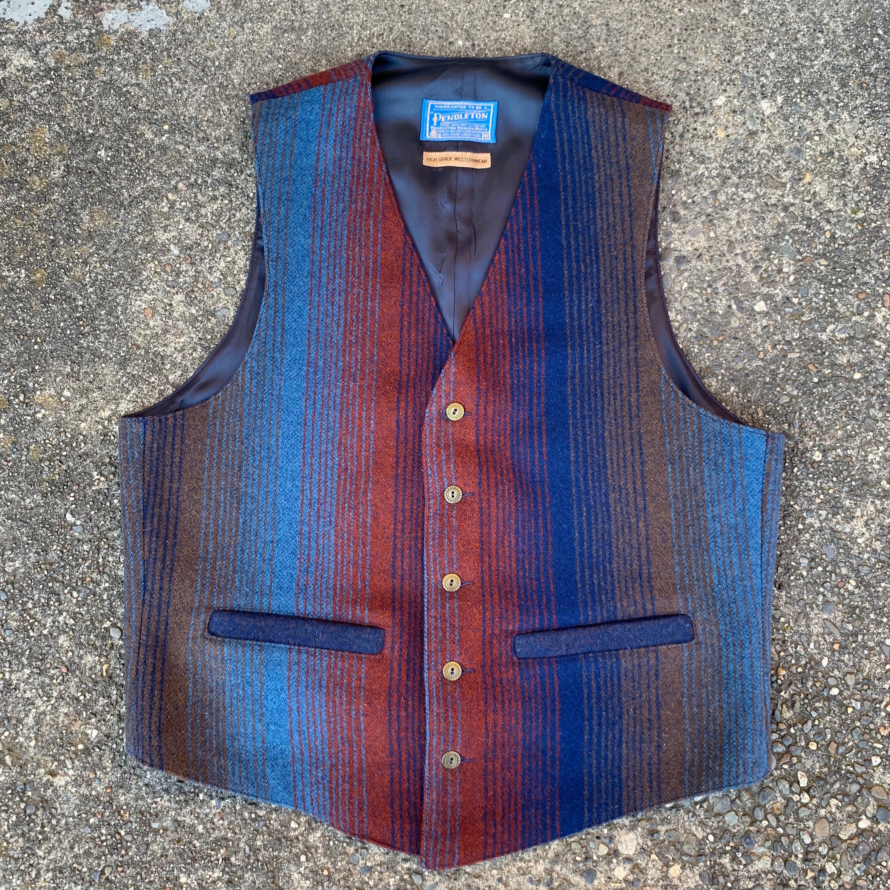 PENDLETON ネイティブ柄 ウールベスト/ WOOL VEST レア物 Pendleton '90s Vest Southwestern Blue Pattern US Size W-M