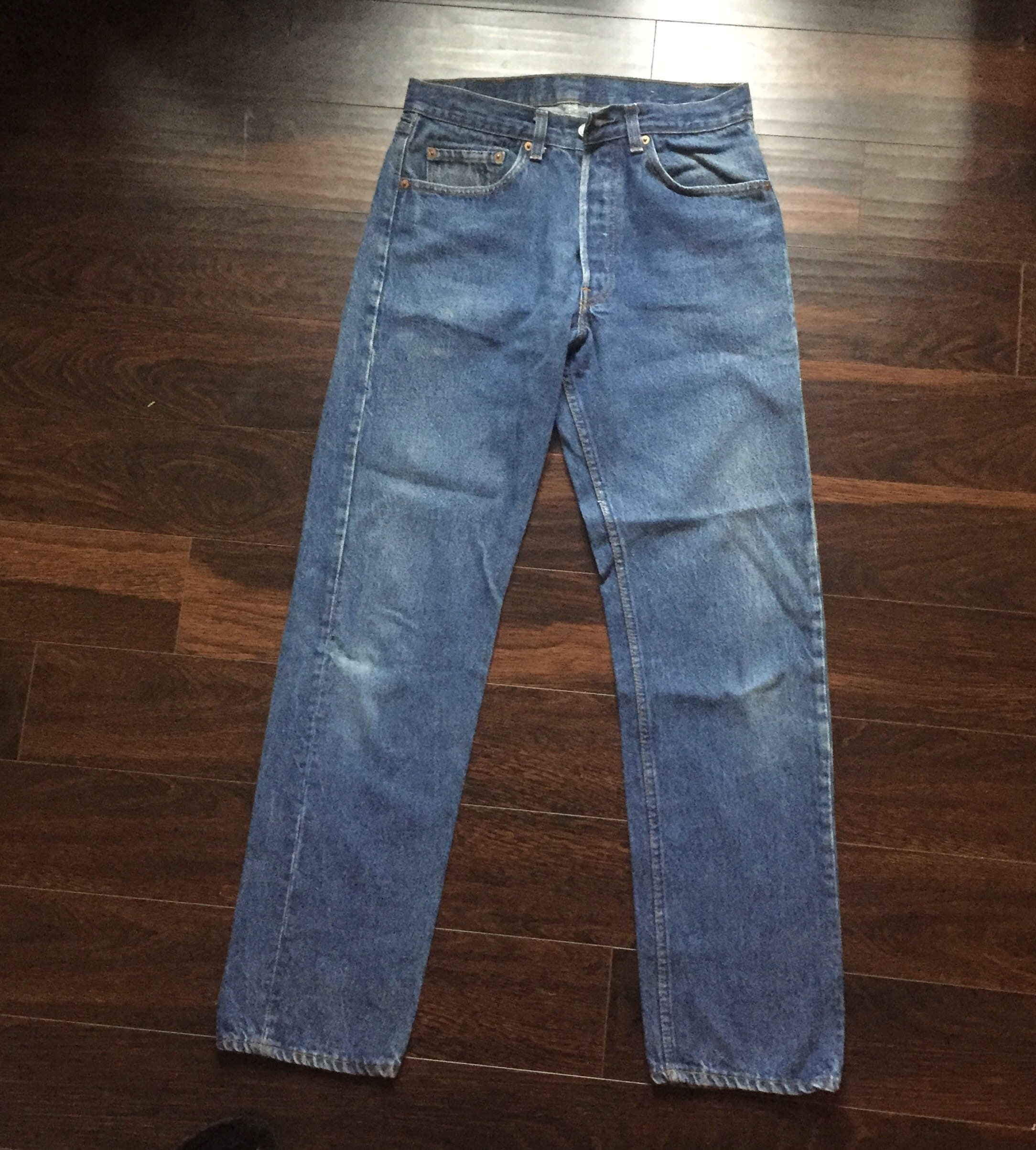 Stædig selv kun Vintage Levi's Original Riveted 501 Medium Blue Jeans - Etsy