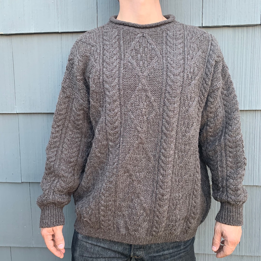 5HC314 KERRY TRADITIONS ウールニット Vintage Kerry Traditions Woolen Mills Irish Wool Brown