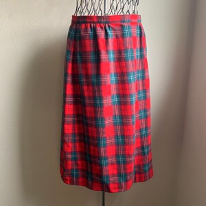 Vintage Red and Green Lennox Tartan Plaid Pendleton Skirt Size 12