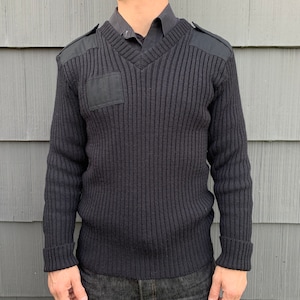 Citadel Black Wool Military Army Size 42 Men’s Knit Sweater made in England