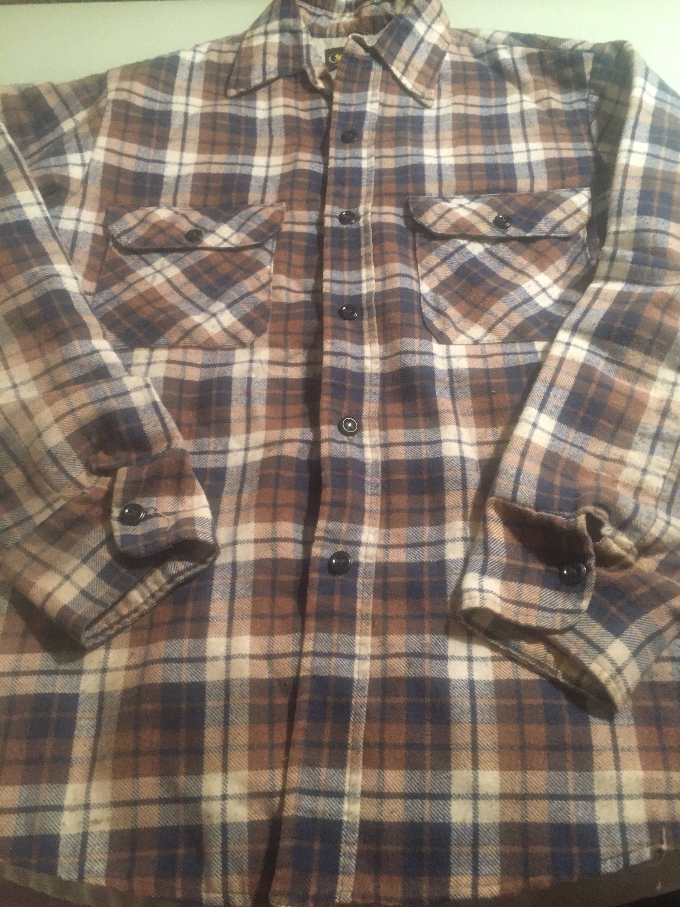 Vintage Sears Sportswear Perma Prest Plaid Flannel Cotton