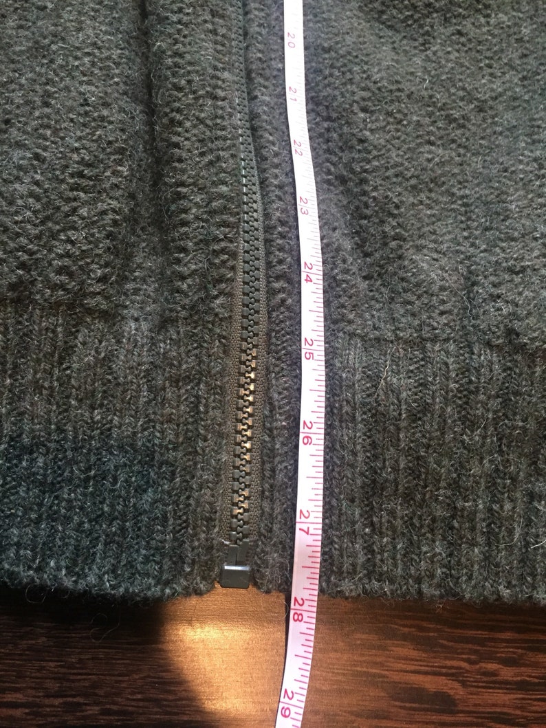 Bean Knit Wool Green Gray Cardigan Zip Up Sweater Men/'s Medium Large Made in the United States Vintage L.L
