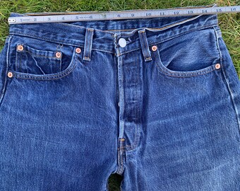 Vintage Levi's W32 X L40 Original Riveted 501 Medium Blue Jeans