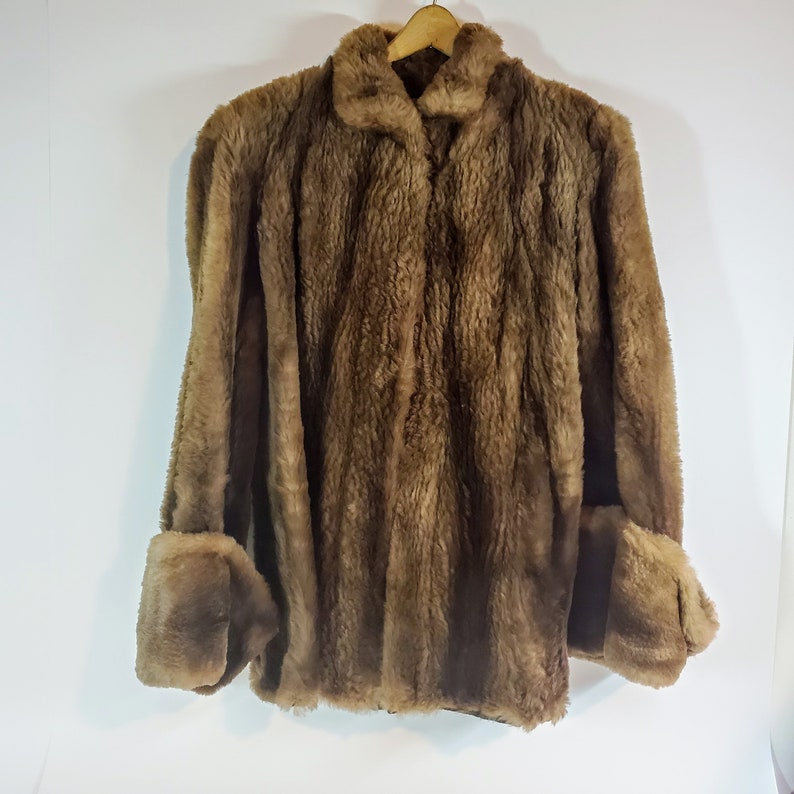Polski's of Akron Vintage Brown Rabbit Fur Coat Jacket Women's Size ...