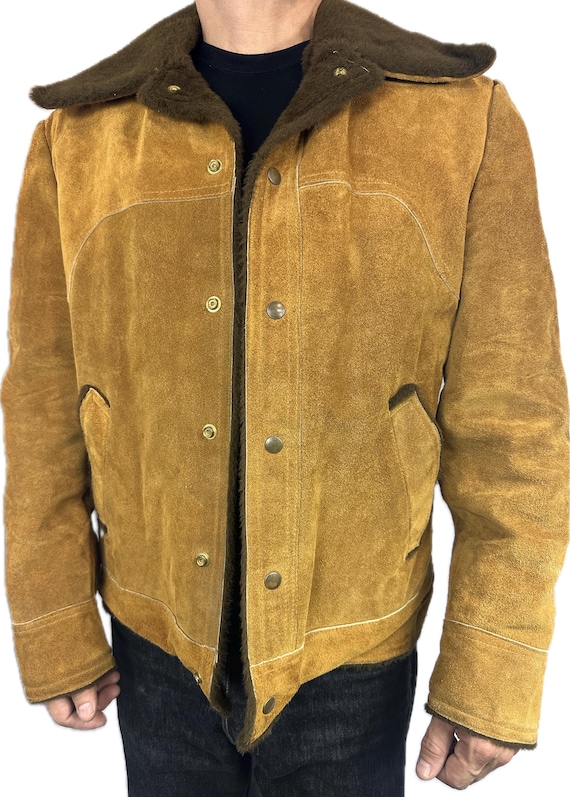 Vintage SKM Seattle Knitting Mill Brown Suede Leather Suede