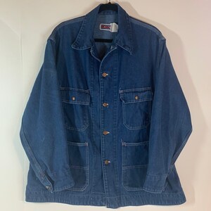 Vintage Big Mac JC Penny Blue Jean Denim Jacket Button Up Coat Size 46 XL
