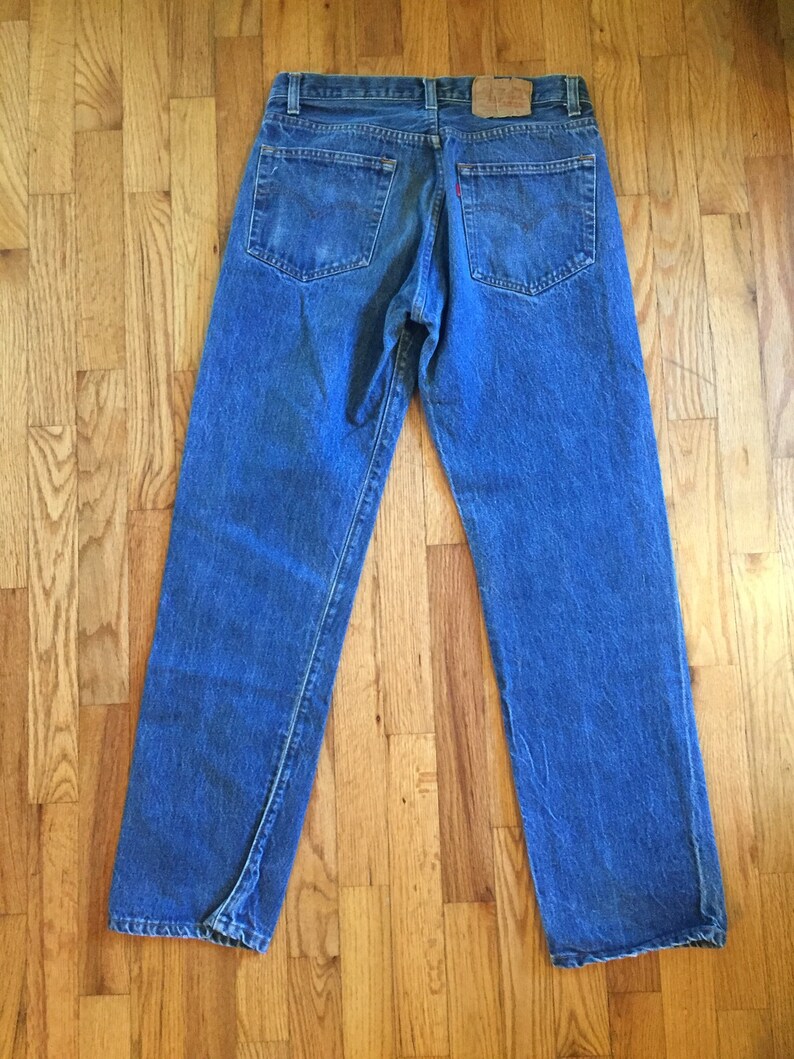 Levi's Original Riveted 501 Dark Medium Blue Jeans Etsy