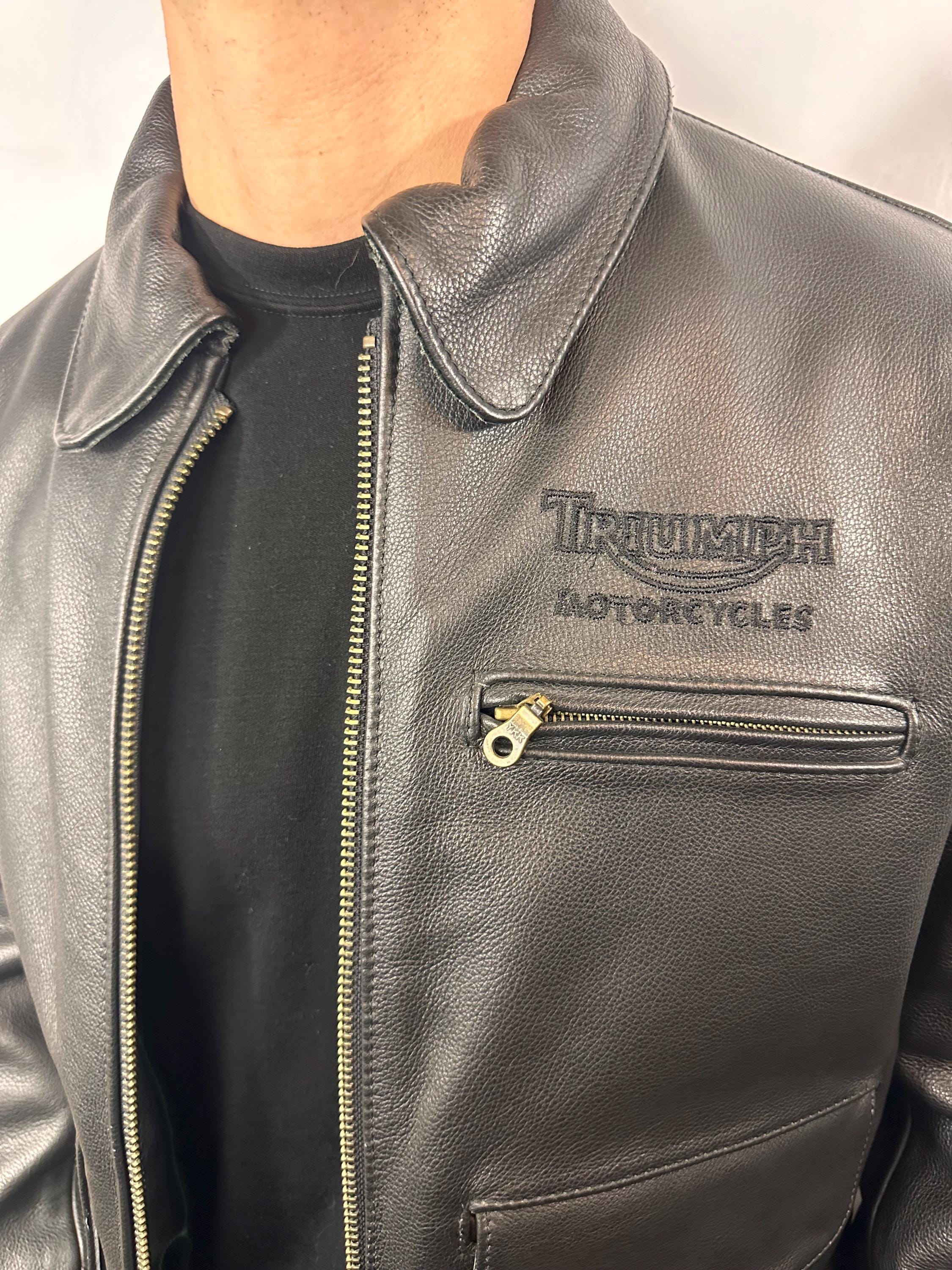 Vintage Triumph Motorcycles Leather Biker Jacket the Triple