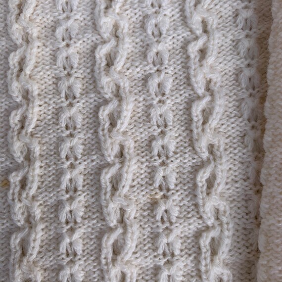 Vintage Aberjona Wool Knit Cardigan White Cream B… - image 6